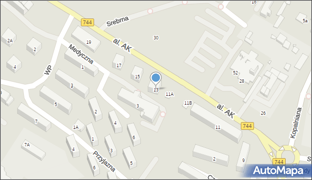 Starachowice, Aleja Armii Krajowej, 13, mapa Starachowic