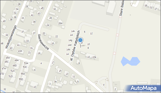 Stare Babice, Aleja Dębów Katyńskich, 2, mapa Stare Babice