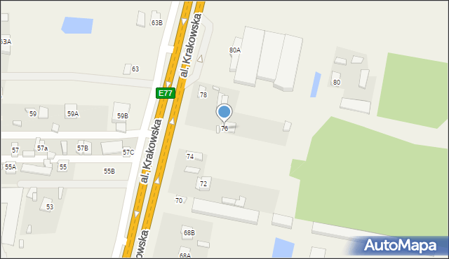 Stefanowo, Aleja Krakowska, 76, mapa Stefanowo