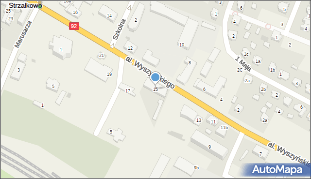 Strzałkowo, Aleja Wyszyńskiego Stefana, ks. prym. kard., 15, mapa Strzałkowo