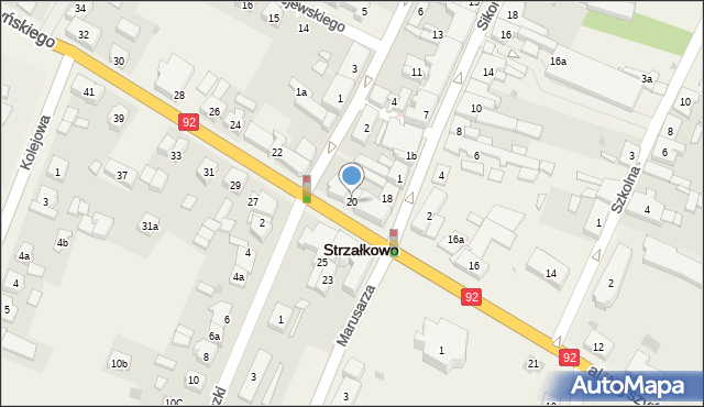 Strzałkowo, Aleja Wyszyńskiego Stefana, ks. prym. kard., 20, mapa Strzałkowo
