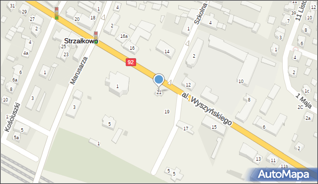 Strzałkowo, Aleja Wyszyńskiego Stefana, ks. prym. kard., 21, mapa Strzałkowo