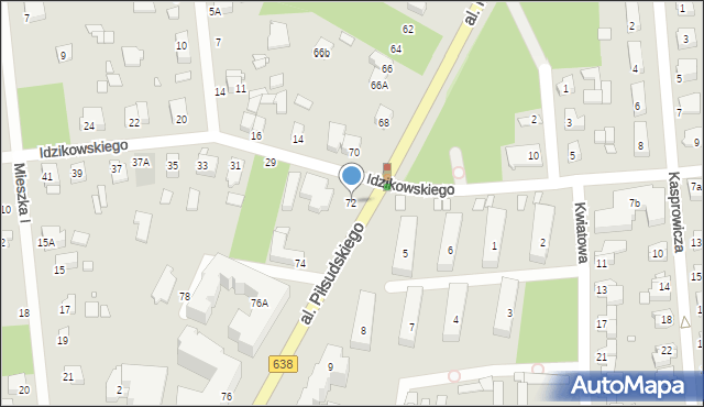 Sulejówek, Aleja Piłsudskiego Józefa, marsz., 72, mapa Sulejówek