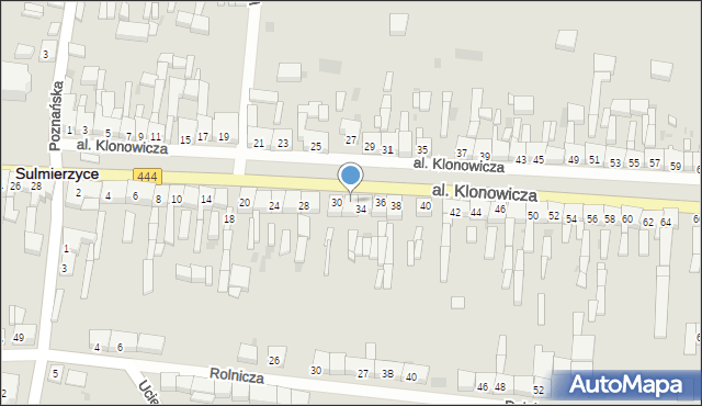 Sulmierzyce, Aleja Klonowicza, 32, mapa Sulmierzyce