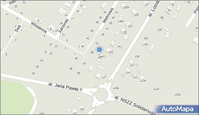 Świdnik, Aleja Lotników Polskich, 145, mapa Świdnika