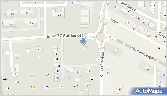 Świdnik, Aleja NSZZ Solidarność, 2, mapa Świdnika