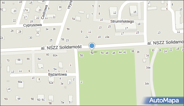 Świdnik, Aleja NSZZ Solidarność, 54, mapa Świdnika