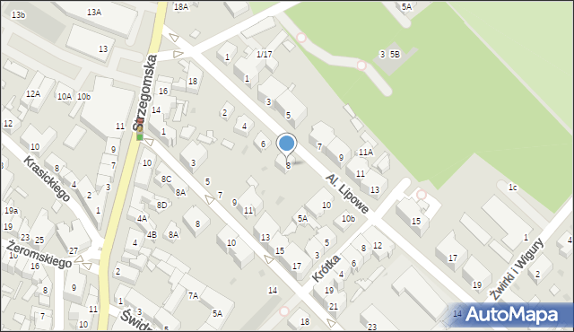 Świebodzice, Aleje Lipowe, 8, mapa Świebodzice