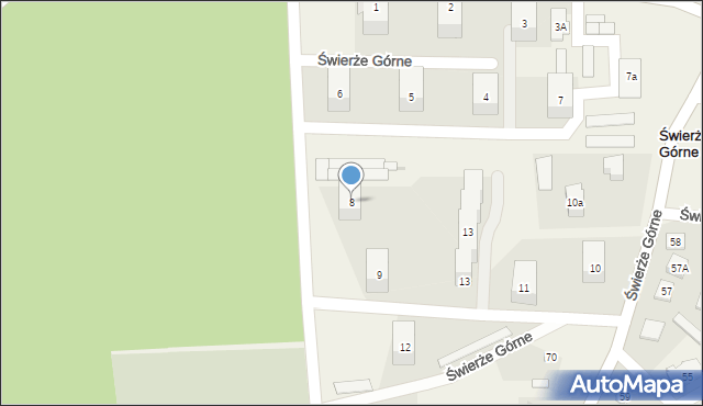 Świerże Górne, Aleja Zielińskiego Józefa, 8, mapa Świerże Górne