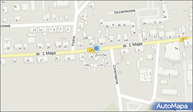 Szamotuły, Aleja 1 Maja, 17, mapa Szamotuły