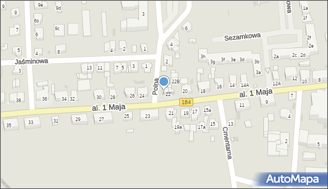 Szamotuły, Aleja 1 Maja, 22a, mapa Szamotuły