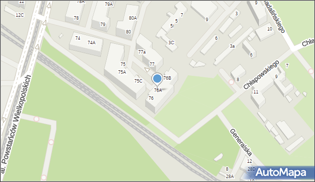 Szczecin, Aleja Powstańców Wielkopolskich, 76A, mapa Szczecina