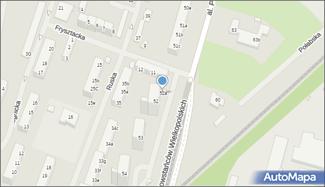 Szczecin, Aleja Powstańców Wielkopolskich, 52a, mapa Szczecina