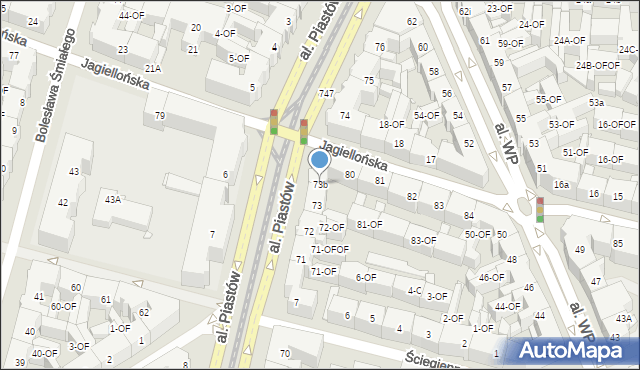 Szczecin, Aleja Piastów, 73b, mapa Szczecina