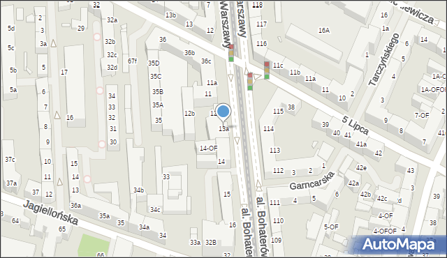 Szczecin, Aleja Bohaterów Warszawy, 13a, mapa Szczecina