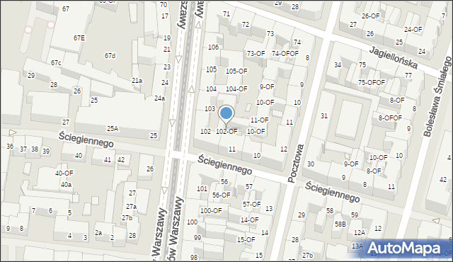 Szczecin, Aleja Bohaterów Warszawy, 102-OF, mapa Szczecina