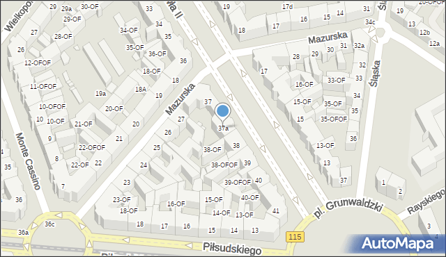 Szczecin, Aleja Papieża Jana Pawła II, 37a, mapa Szczecina