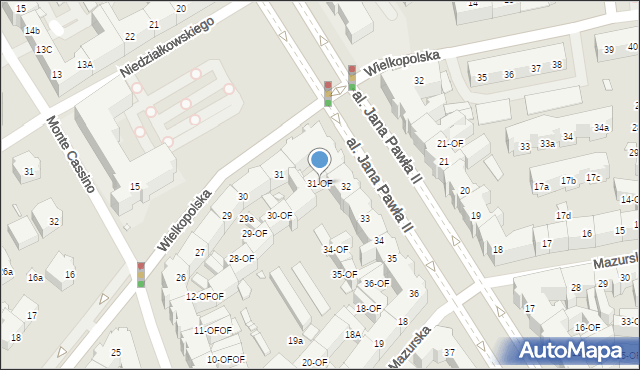 Szczecin, Aleja Papieża Jana Pawła II, 31-OF, mapa Szczecina