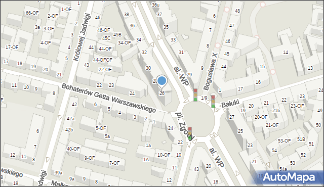 Szczecin, Aleja Wojska Polskiego, 26, mapa Szczecina