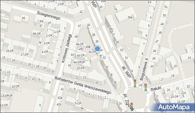 Szczecin, Aleja Wojska Polskiego, 32-OF, mapa Szczecina