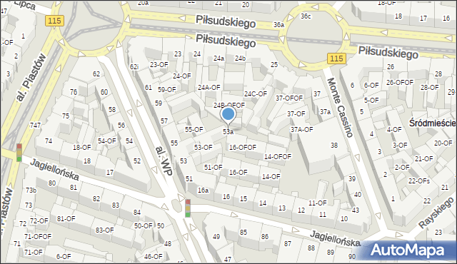 Szczecin, Aleja Wojska Polskiego, 53a, mapa Szczecina