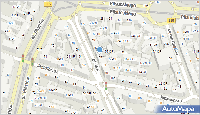 Szczecin, Aleja Wojska Polskiego, 55, mapa Szczecina