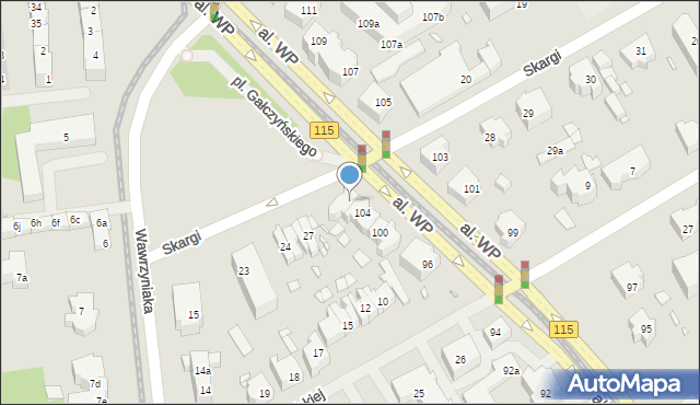 Szczecin, Aleja Wojska Polskiego, 106, mapa Szczecina