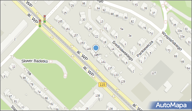 Szczecin, Aleja Wojska Polskiego, 145, mapa Szczecina
