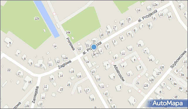 Szczecin, Aleja Przyjaciół, 1a, mapa Szczecina