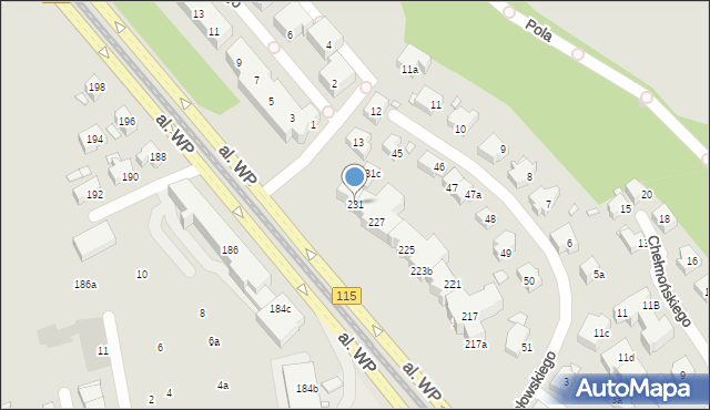 Szczecin, Aleja Wojska Polskiego, 231, mapa Szczecina