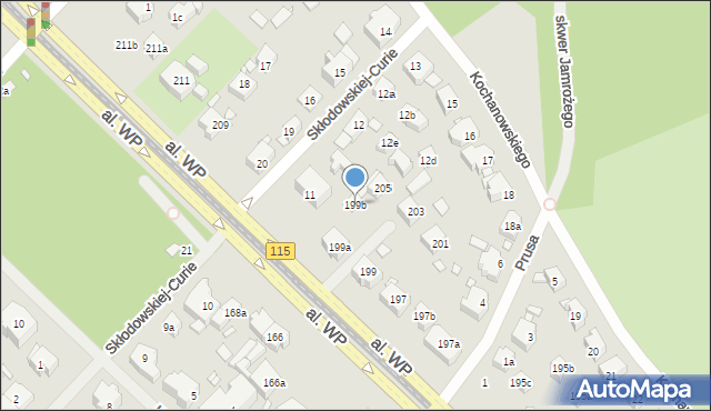 Szczecin, Aleja Wojska Polskiego, 199b, mapa Szczecina