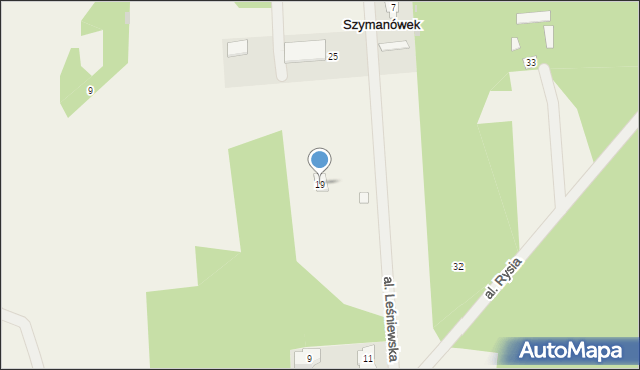 Szymanówek, Aleja Leśniewska, 19, mapa Szymanówek