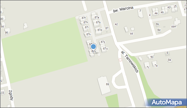 Tarnów, Aleja Tarnowskich, 67p, mapa Tarnów