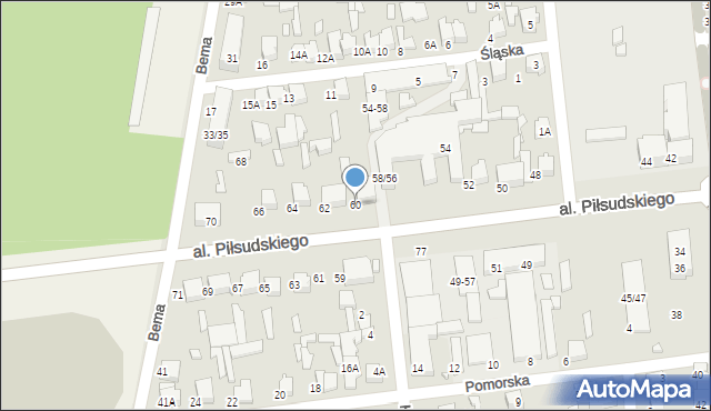 Tomaszów Mazowiecki, Aleja Piłsudskiego Józefa, marsz., 60, mapa Tomaszów Mazowiecki