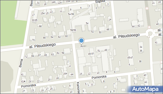 Tomaszów Mazowiecki, Aleja Piłsudskiego Józefa, marsz., 77, mapa Tomaszów Mazowiecki