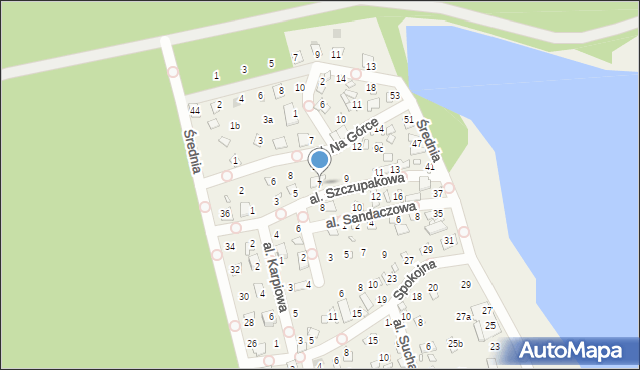 Turawa, Aleja Szczupakowa, 7, mapa Turawa