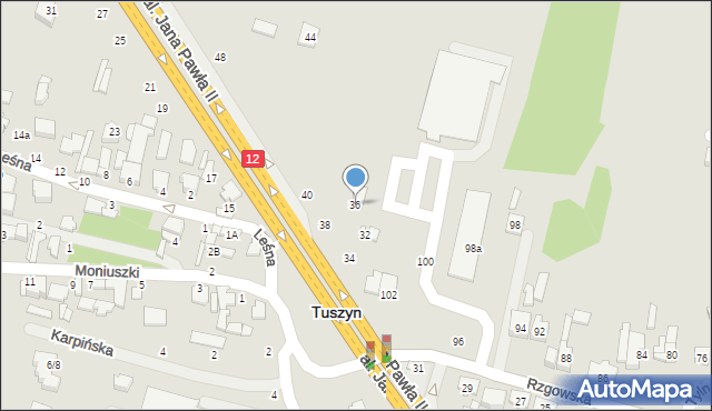 Tuszyn, Aleja Jana Pawła II, 36, mapa Tuszyn