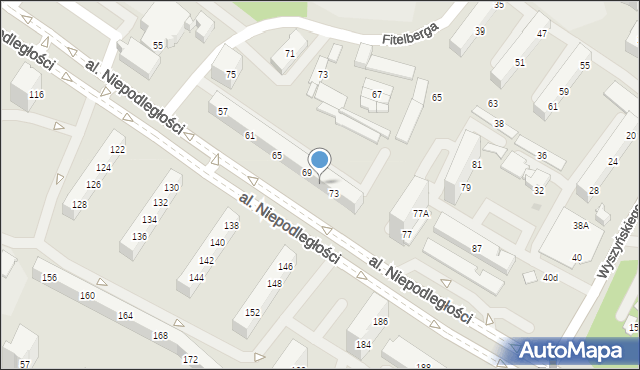 Tychy, Aleja Niepodległości, 71, mapa Tychów