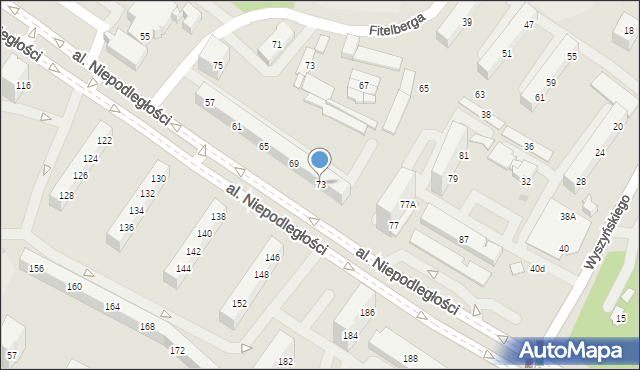 Tychy, Aleja Niepodległości, 73, mapa Tychów