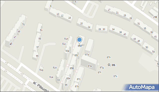 Tychy, Aleja Piłsudskiego Józefa, marsz., 65D, mapa Tychów