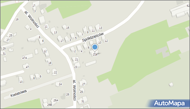 Wadowice, Aleja Wolności, 21a, mapa Wadowice