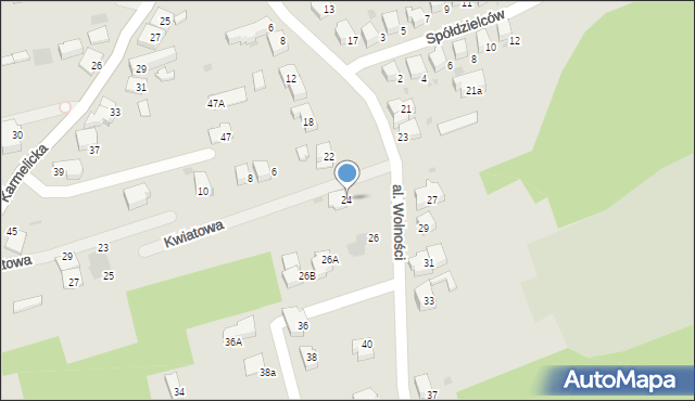 Wadowice, Aleja Wolności, 24, mapa Wadowice