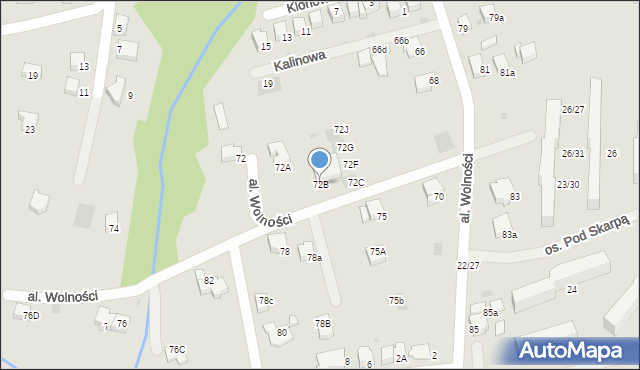 Wadowice, Aleja Wolności, 72B, mapa Wadowice