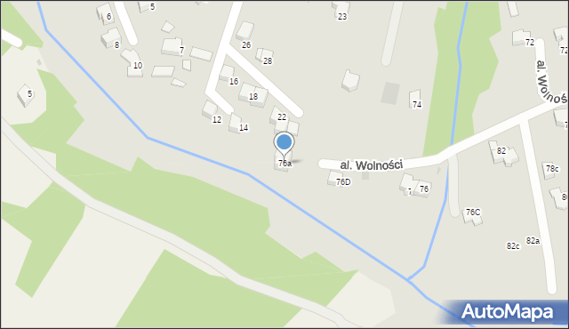 Wadowice, Aleja Wolności, 76a, mapa Wadowice