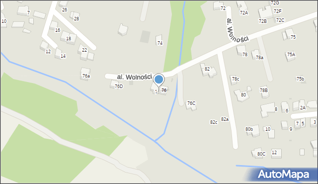 Wadowice, Aleja Wolności, 76b, mapa Wadowice