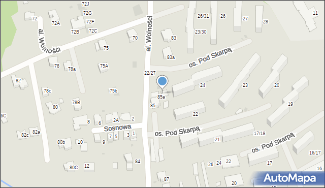 Wadowice, Aleja Wolności, 85b, mapa Wadowice