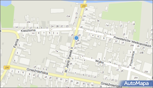 Wągrowiec, Aleja Jana Pawła II, 12, mapa Wągrowiec