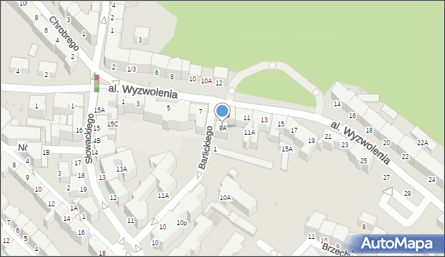 Wałbrzych, Aleja Wyzwolenia, 9A, mapa Wałbrzycha