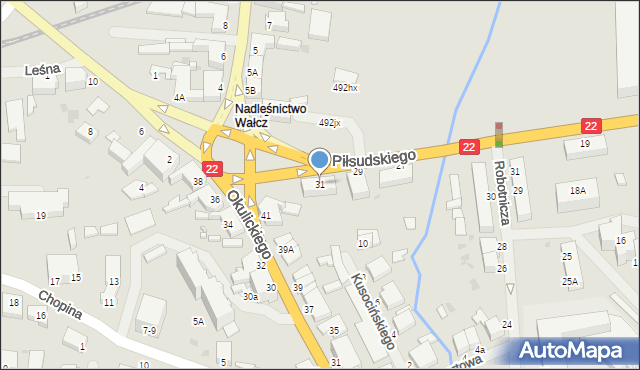 Wałcz, Aleja Piłsudskiego Józefa, marsz., 31, mapa Wałcz