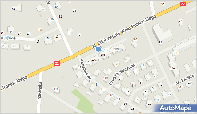 Wałcz, Aleja Zdobywców Wału Pomorskiego, 108, mapa Wałcz